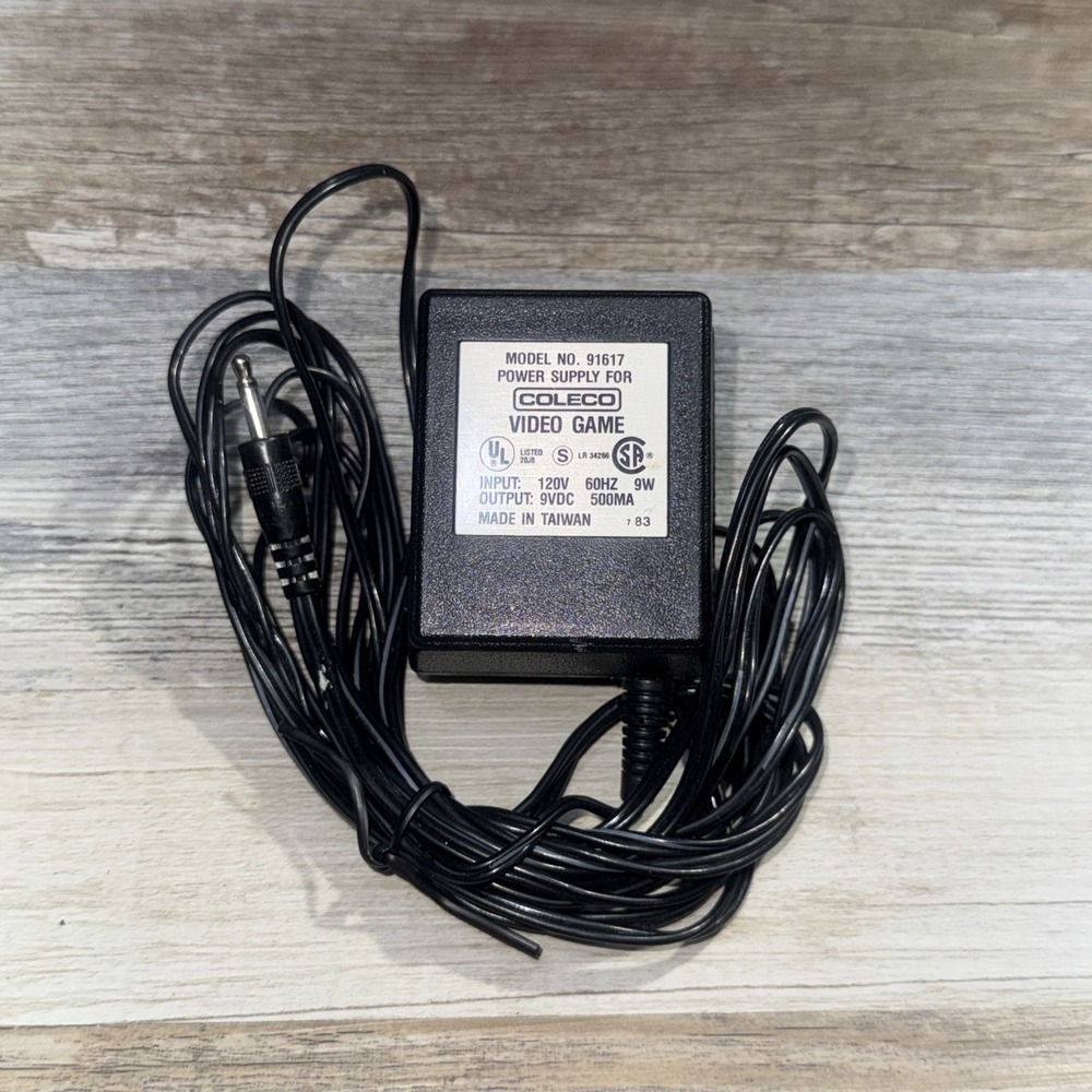 Coleco Model 91617 Video Game Power Supply 120V AC Input to 9V DC 60HZ 500MA